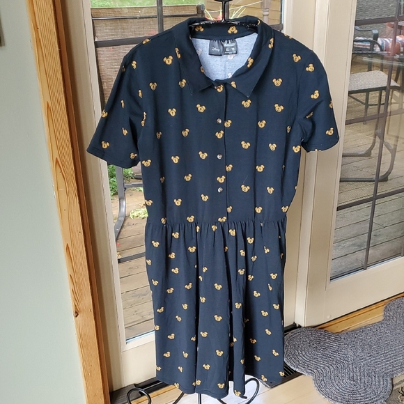 Cakeworthy Disney Fall Halloween Black Mickey Mouse Pumpkin SS Midi Sz XL Dress - Picture 1 of 13